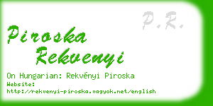 piroska rekvenyi business card